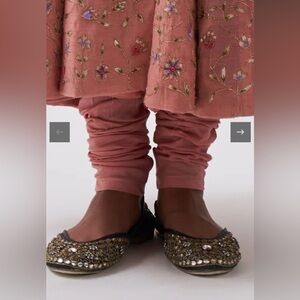 NWOT peach  Tissue Silk and Cotton Churidar (pants)